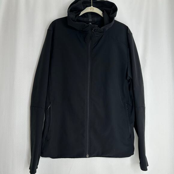 Lululemon mens Warp jacket black size medium with hood - Picture 1 of 7